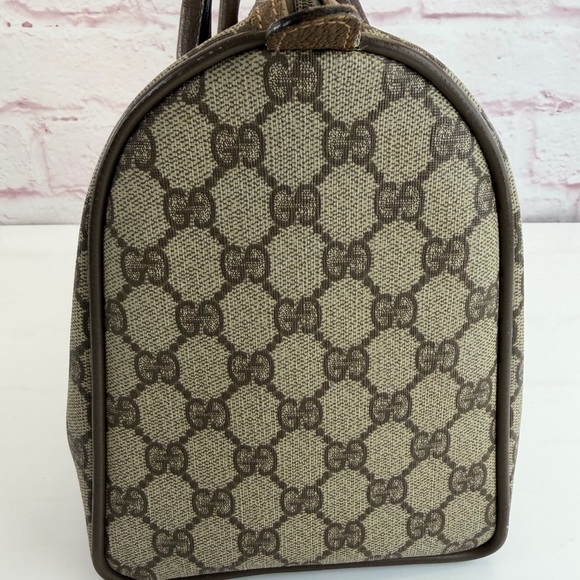 Gucci Vintage GG Canvas Sherry Line Leather Top-Handle Satchel - Picture 5 of 16